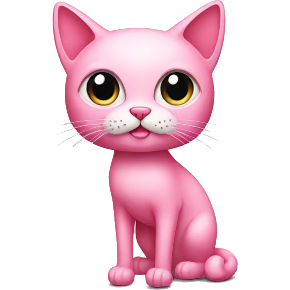 weird pink cat with high heels emoji