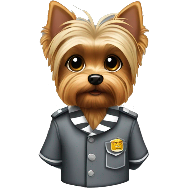 Yorkie dog mischief crook prison uniform  emoji