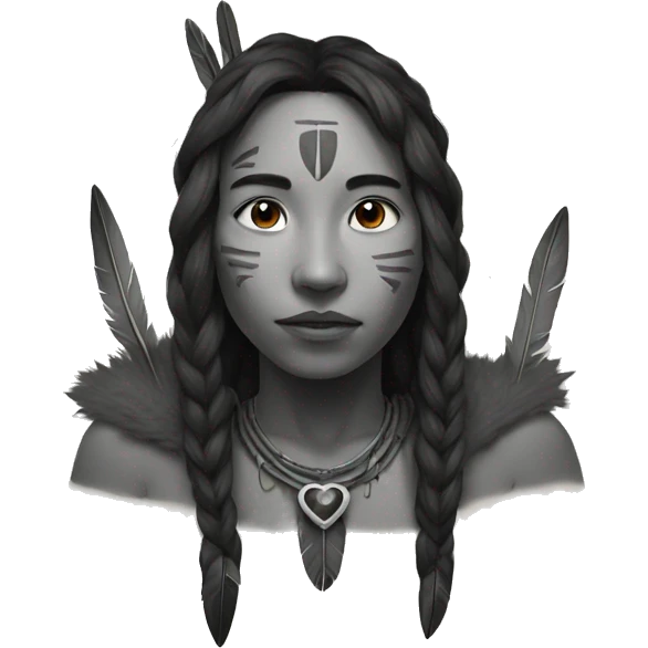 dark native heart drawn with a pencil emoji