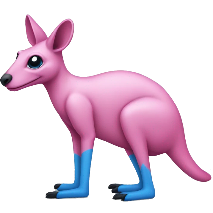 Pink kangaroo and blue kangaroo emoji