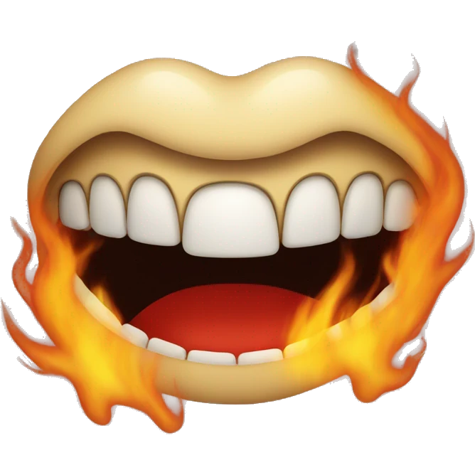 Mouth on fire emoji