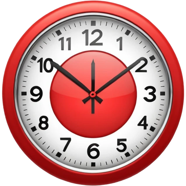 clock red modern emoji