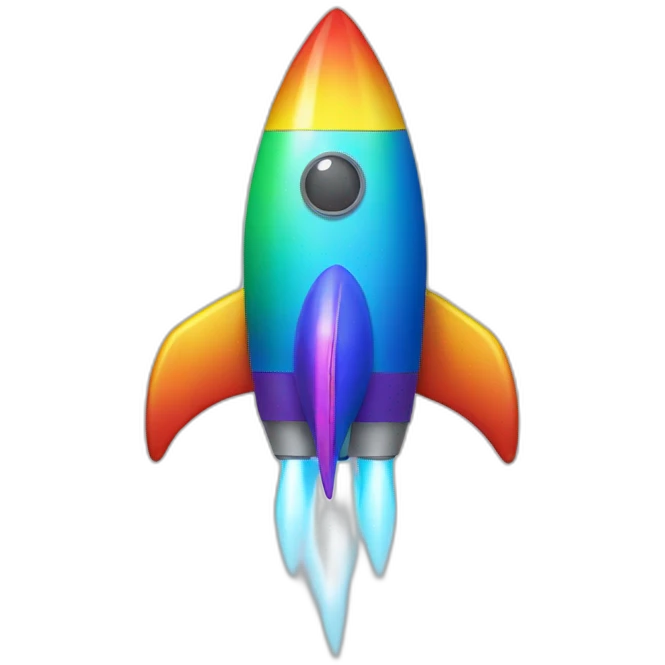 Rainbow rocket emoji