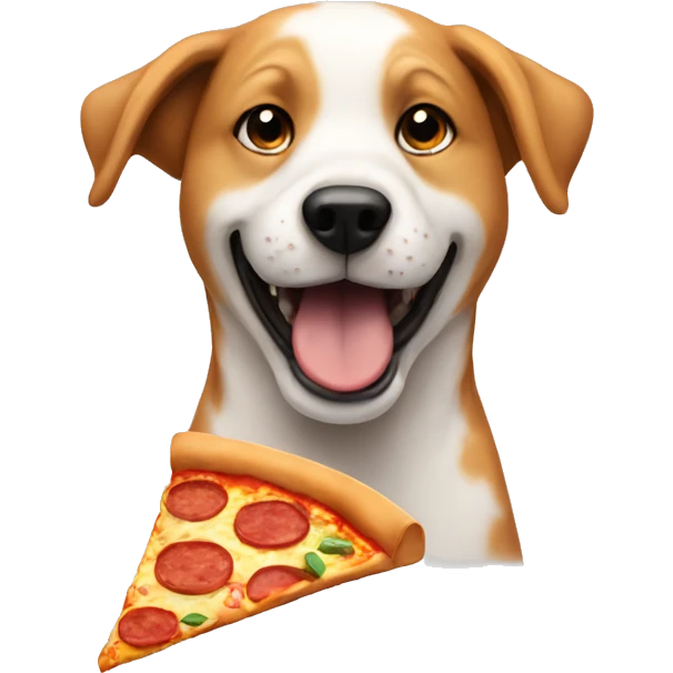 Dog eating pizza emoji