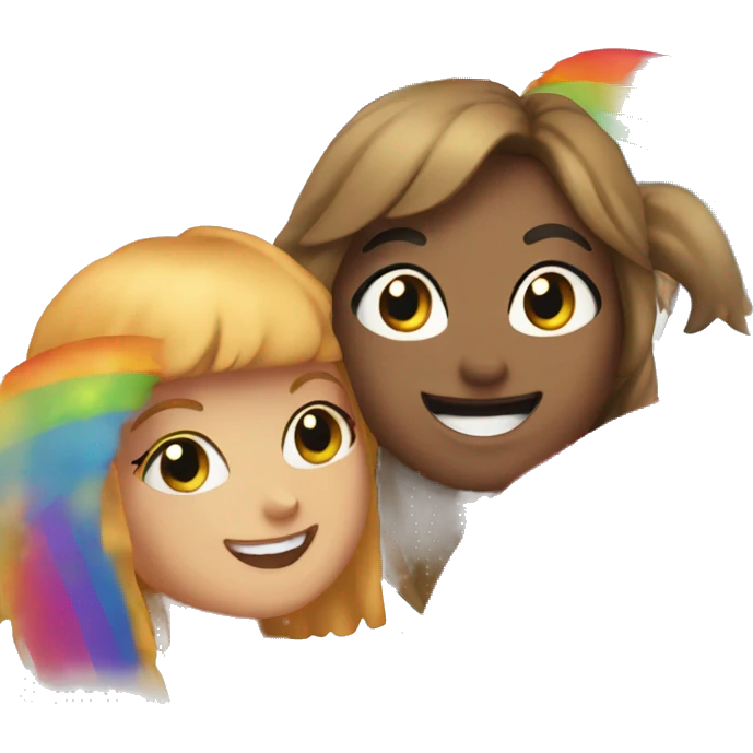 Rainbow with Besties  emoji