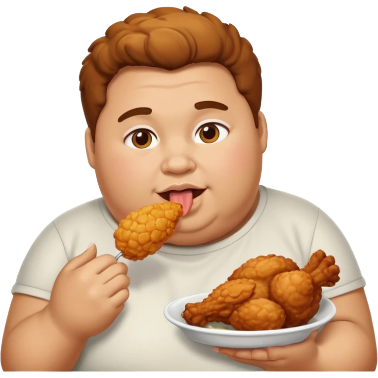 Fat person eating chicken  emoji