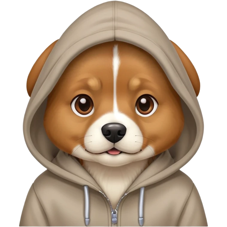 dog wearing a hoodie ￼ emoji
