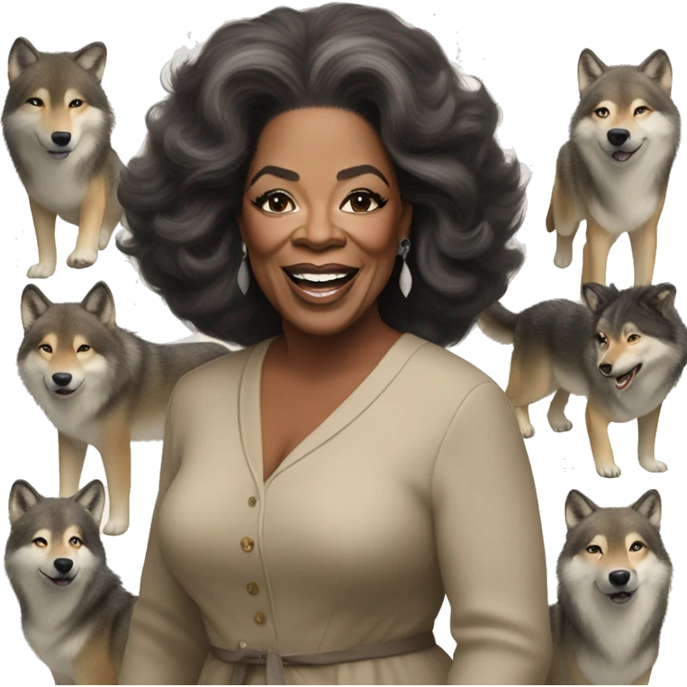 oprah winfrey tracking a wolf emoji