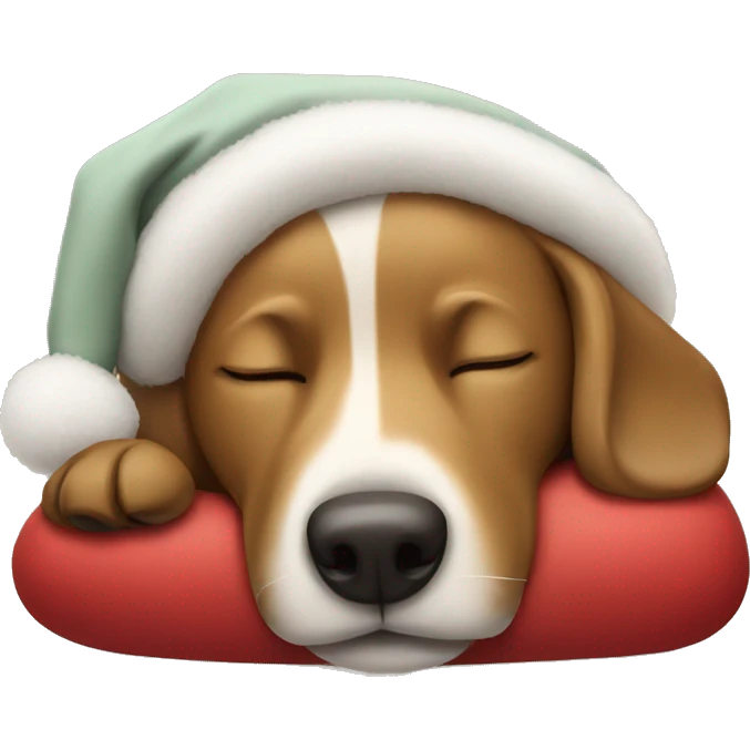 christmas dog sleeping emoji