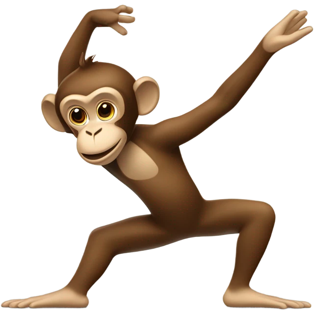 Monkey doing the downward dog yoga pose emoji