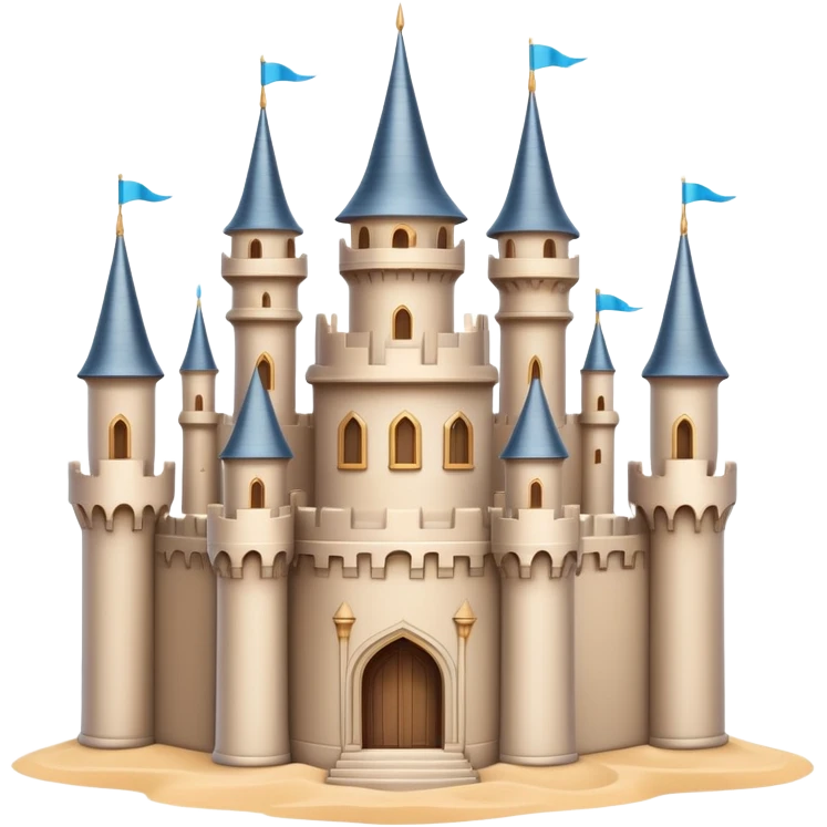 Elegant beige fantasy castle with sand-colored walls and pointed towers emoji