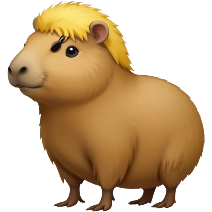 Capybara with yellow head hair, standing emoji