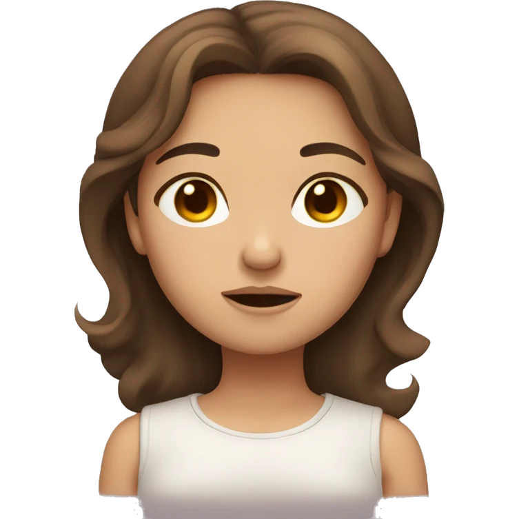 sleepy girl with brown hair and brown eyes emoji