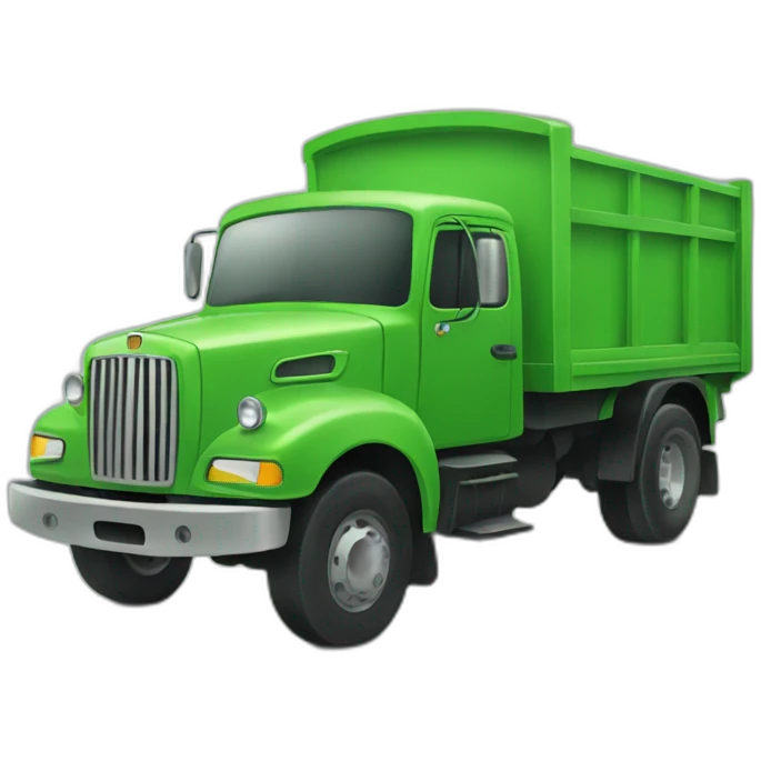 Create a green truck in 2D style emoji