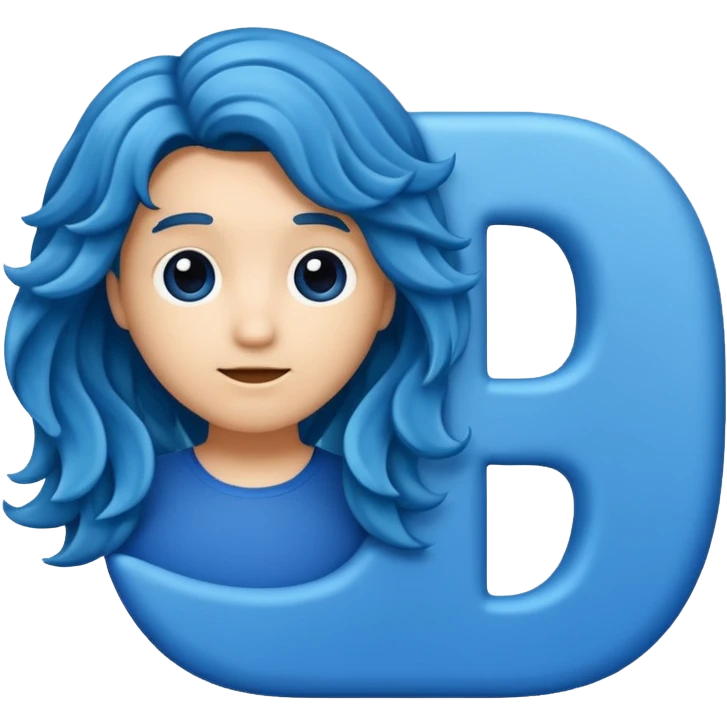 Letter o Blue With Hair With the letter H, which is greater, the same thing emoji
