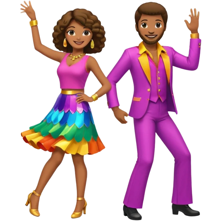 man and woman disco dancing emoji
