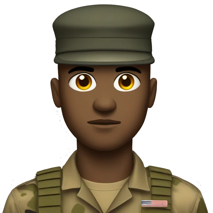 serious American soldier emoji