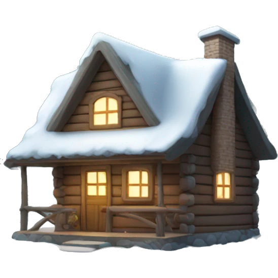 Forest cute winter cabin emoji