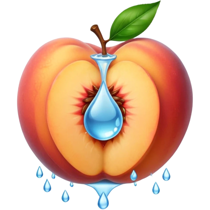 Water gushing peach emoji