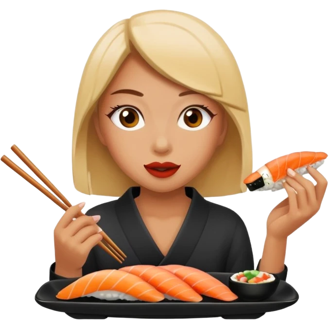 girl eating sushi emoji