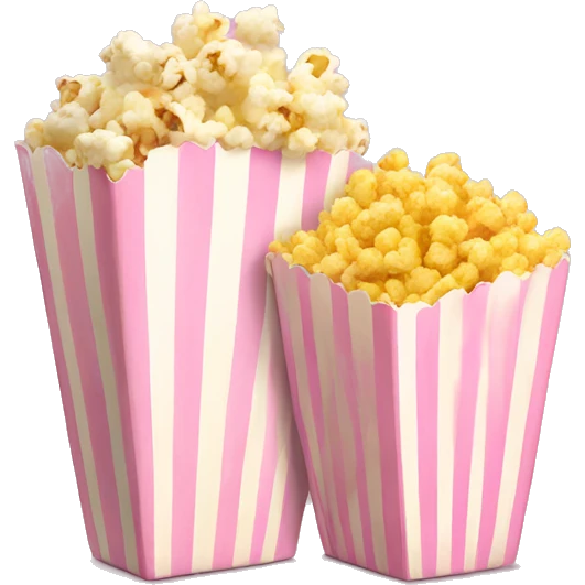 light pink popcorn box and light yellow popcorn emoji