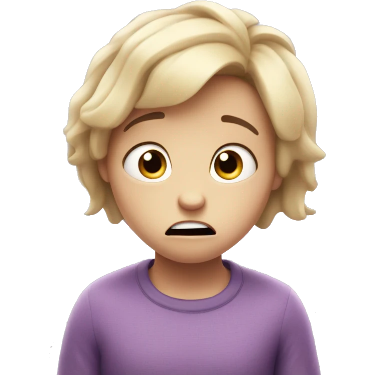 Create an image of Anxiety, the character from "Inside Out 2", with a worried expression, eyes wide open emoji