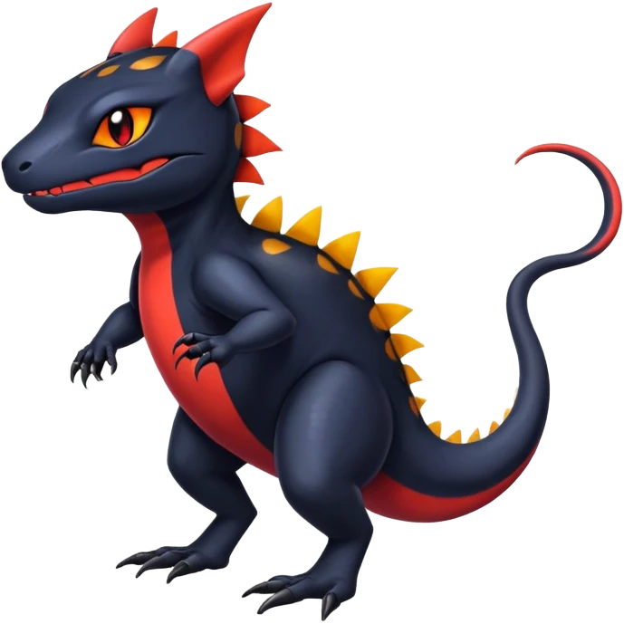 Shiny Dark Exotic Colorful Salandit-Noibat-Litten-Hybrid (Full body) emoji
