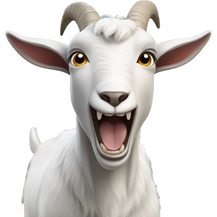 grey and white goat growling emoji