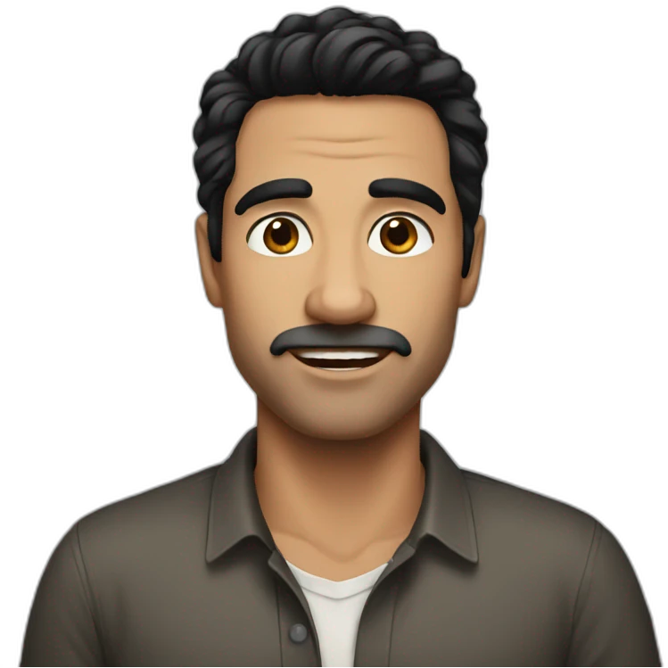 Australian man, black hair emoji