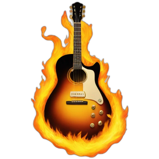 Guitar on fire emoji