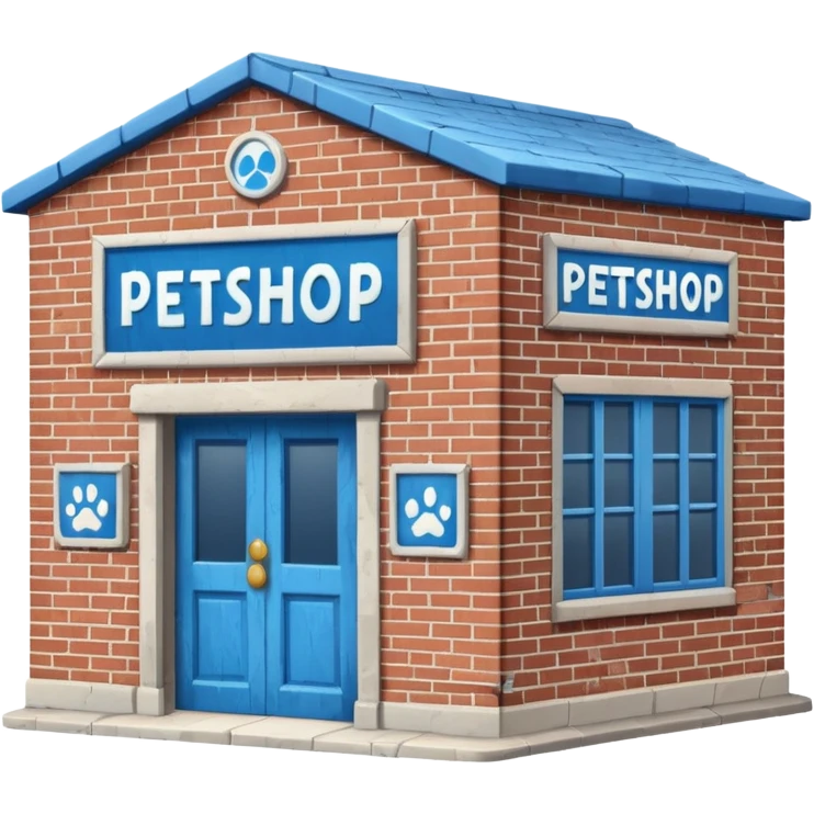 petshop building with a sign "petshop" emoji