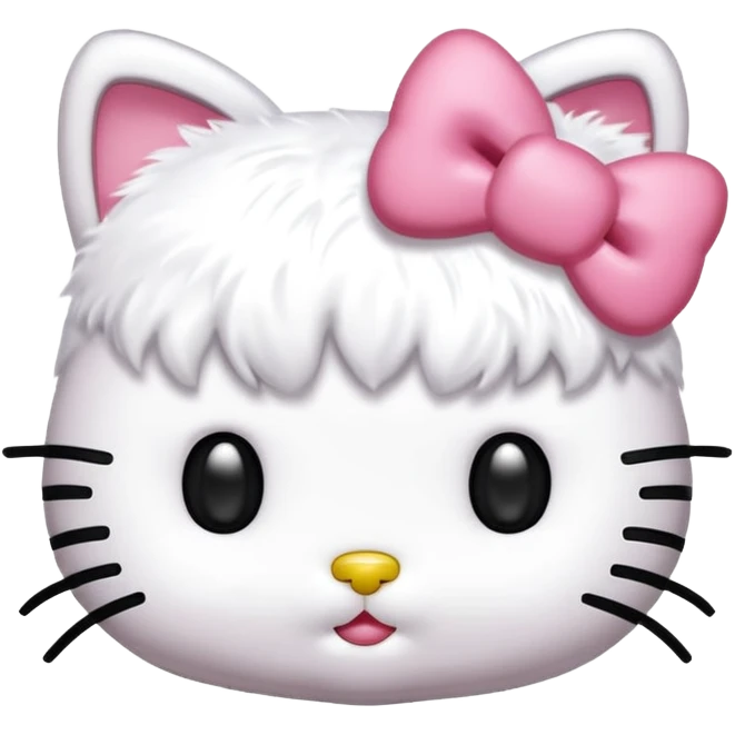 Hello kitty but without a mouth emoji