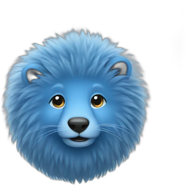 round blue animal with fur emoji