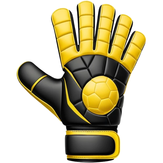 Soccer goalkeeper glove with padding and finger protection emoji