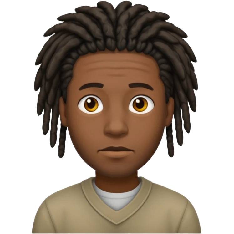 A black guy with short dreads trying to keep a straight face  emoji