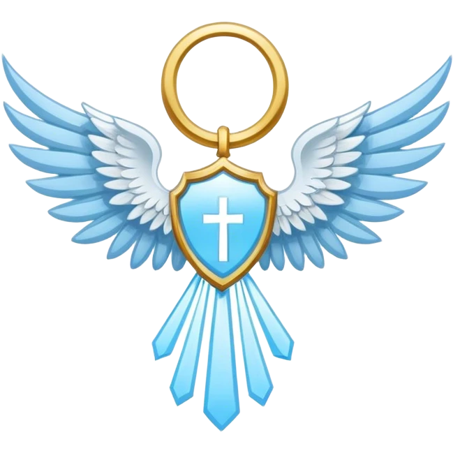 wings emblem holy saint light blue emoji
