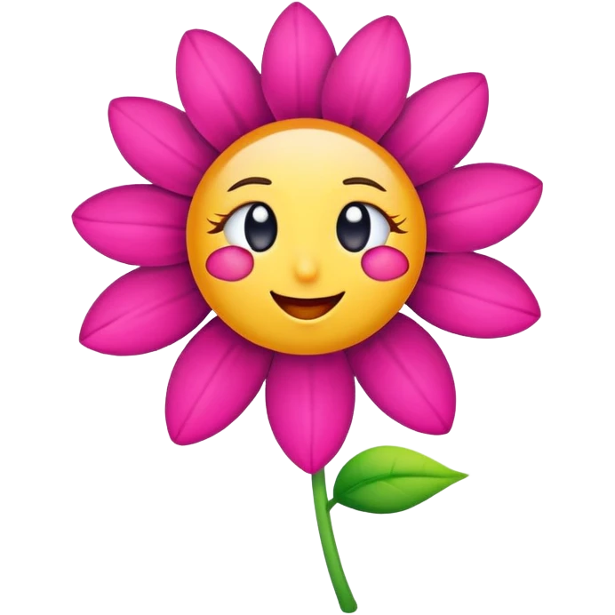 A happy flower, with a tear in her eye, but she has legs  emoji