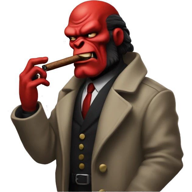 Hellboy with cigar emoji