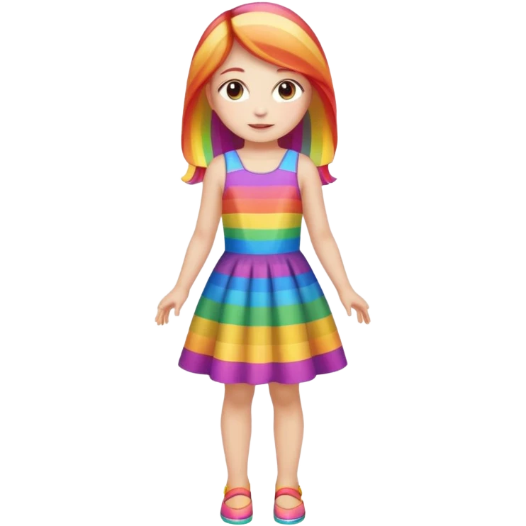 girl with rainbow dress full body  emoji