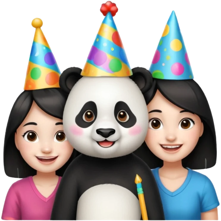 Panda parting with girls  emoji