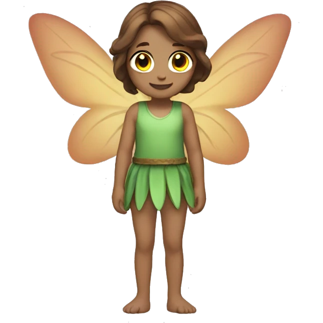 fairy with  brown hair and color wings  emoji