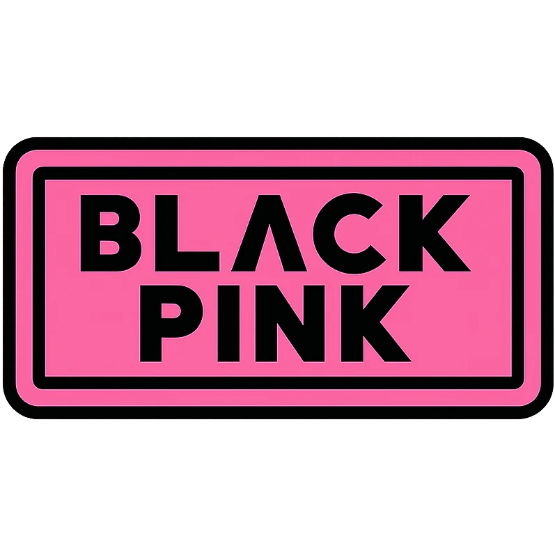 Blackpink logo style, sleek, pink and black, energetic, K-pop vibe emoji