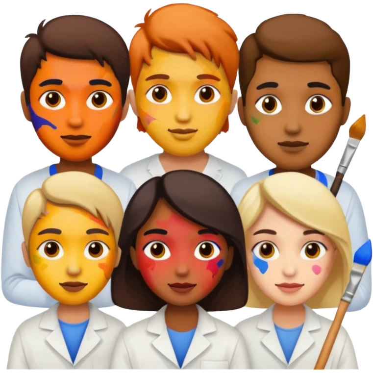 Painters with Paint Stained Faces emoji