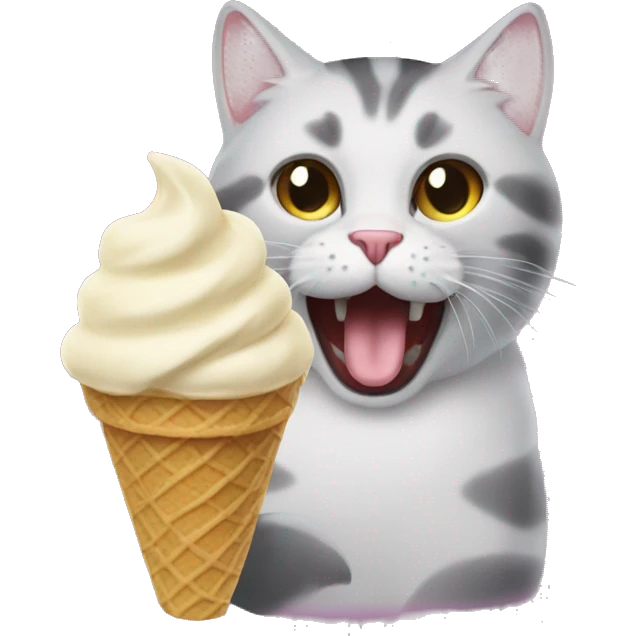 Cat eat ice cream  emoji