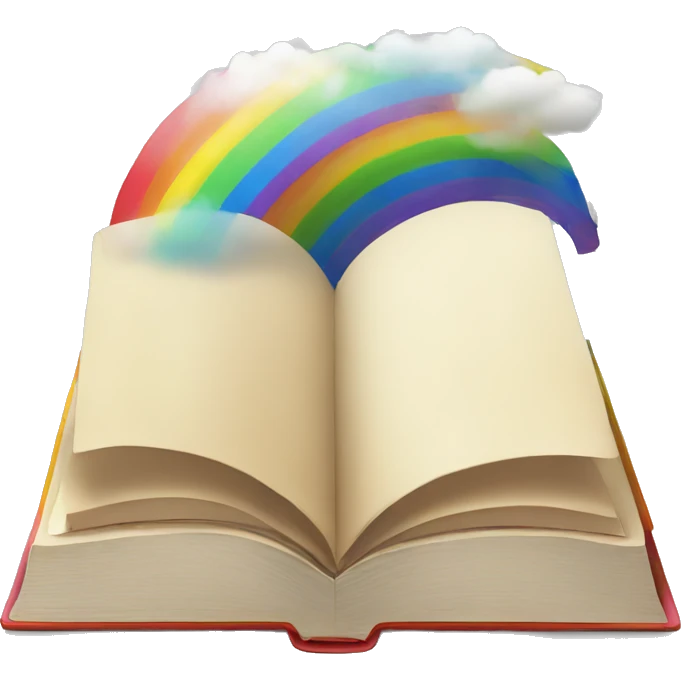 Open book with rainbow emoji