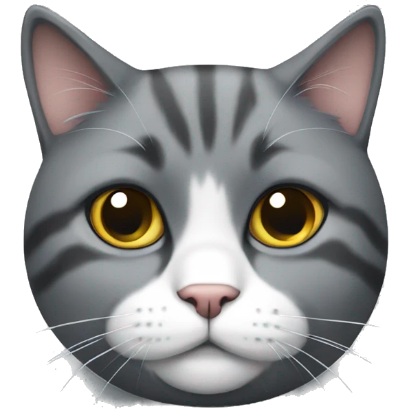 Fat grey calico cat emoji