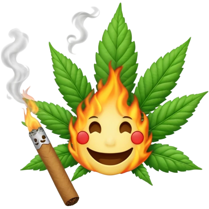 a marijuana joint with a happy face emoji