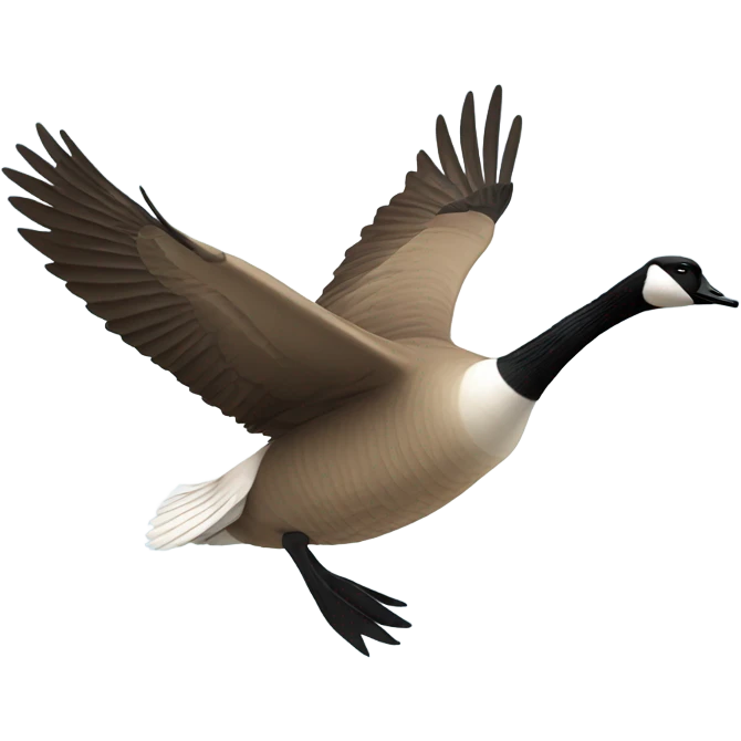 Flying Canadian goose wearing sunglasses emoji