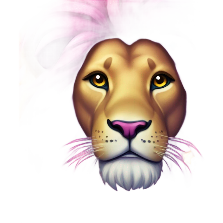 Lisa frank lion with glitter mane emoji