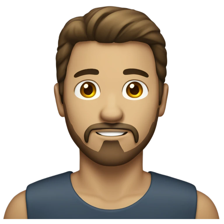Brown haired man with goatee and mullet full body emoji